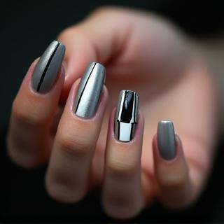 Corak geometri moden pada kuku