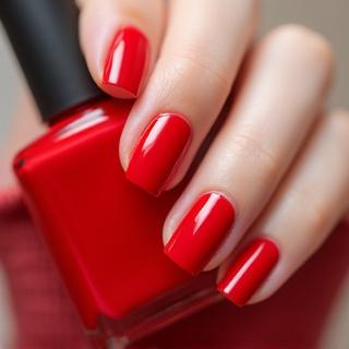 Kuku merah berkilat yang menarik