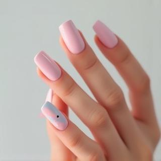 Reka bentuk kuku minimalis pastel