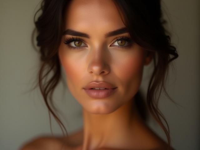 Wajah wanita dengan solekan sempurna