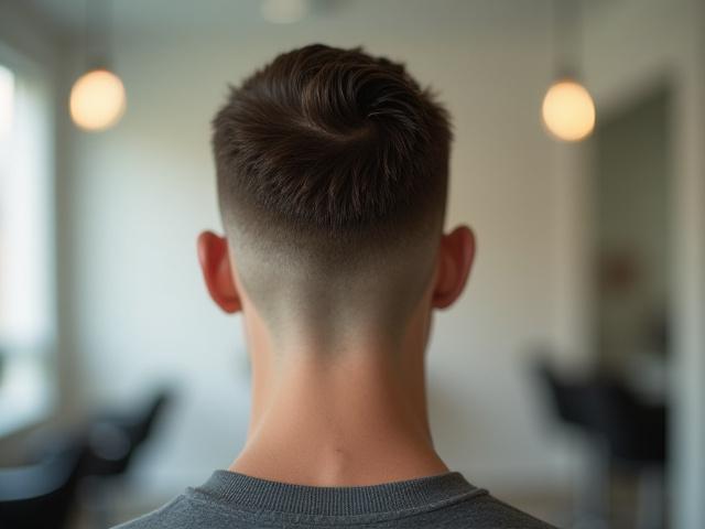 Seorang lelaki dengan rambut pendek dan kulit kepala yang sihat selepas rawatan.